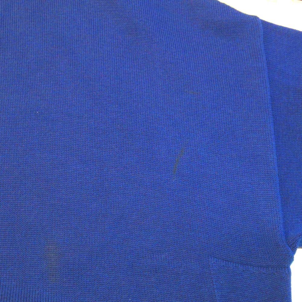 Hermes Cotton Silk High Gee Neck Long Sleeve Knit Cardigan 36 Blue — view 5