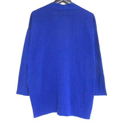 Hermes Cotton Silk High Gee Neck Long Sleeve Knit Cardigan 36 Blue — view 2