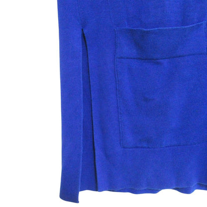 Hermes Cotton Silk High Gee Neck Long Sleeve Knit Cardigan 36 Blue — view 4