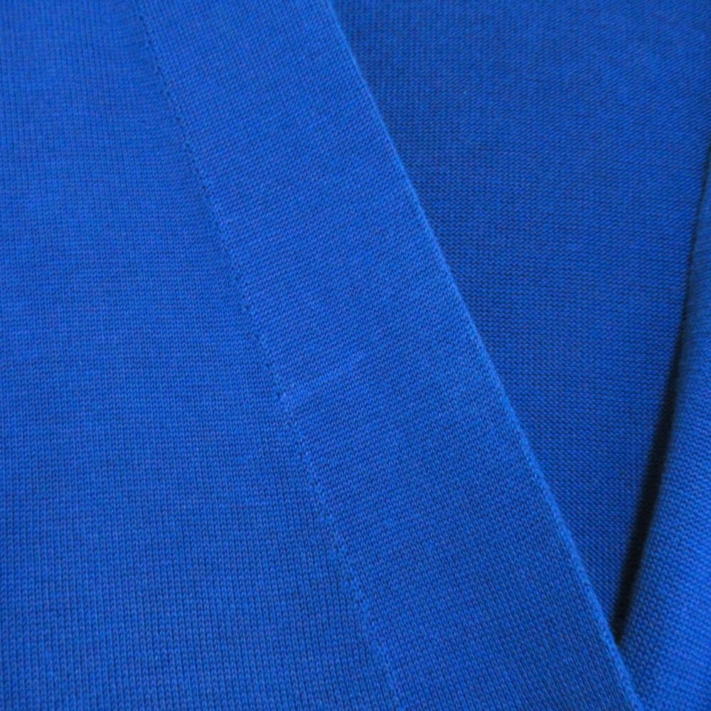 Hermes Cotton Silk High Gee Neck Long Sleeve Knit Cardigan 36 Blue — view 6