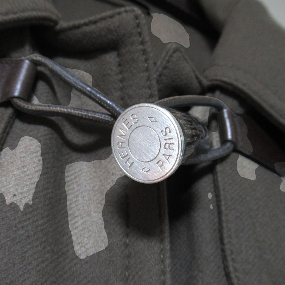Hermes Series Toggle Button Hooded Duffle Coat 50 Gray — view 6