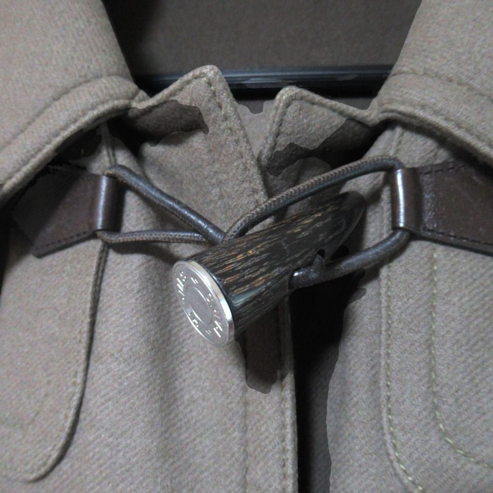 Hermes Series Toggle Button Hooded Duffle Coat 50 Gray — view 5