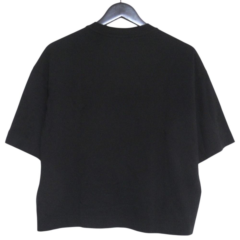 Moncler Maglia Maniche Corte Logo Print Cropped Short Sleeve T-Shirt XS Black — view 2