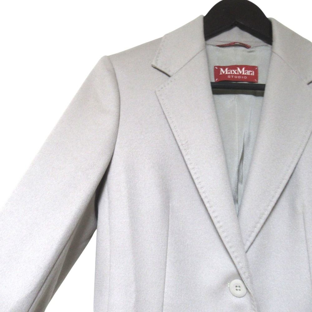 Max Mara Maxmara Studio Wool Jacket Skirt Suit Set 38 42 Gray — view 4