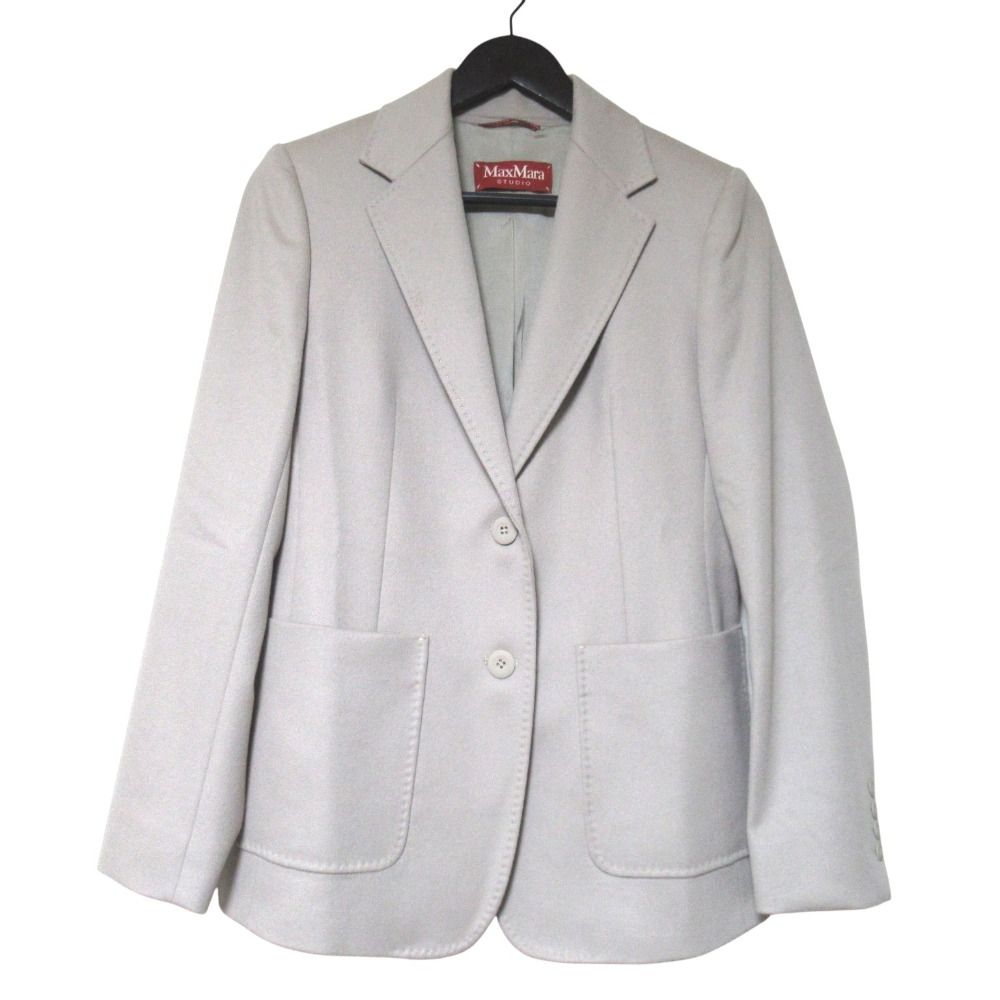 Max Mara Maxmara Studio Wool Jacket Skirt Suit Set 38 42 Gray — view 2