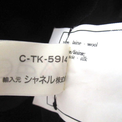 Chanel Vintage CC Logo Button Two Tuck Wide Pants Black — view 6