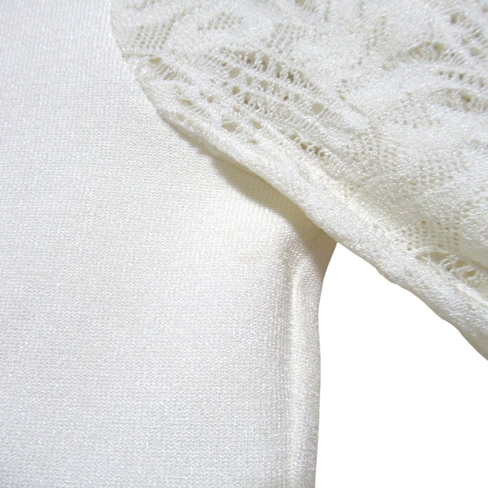 Dior Galiano Era Lace Chiffon Back Chien Knit Top Ivory Sweater — view 7
