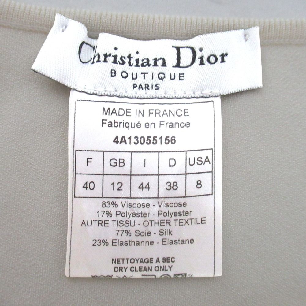 Dior Galiano Era Lace Chiffon Back Chien Knit Top Ivory Sweater — view 9