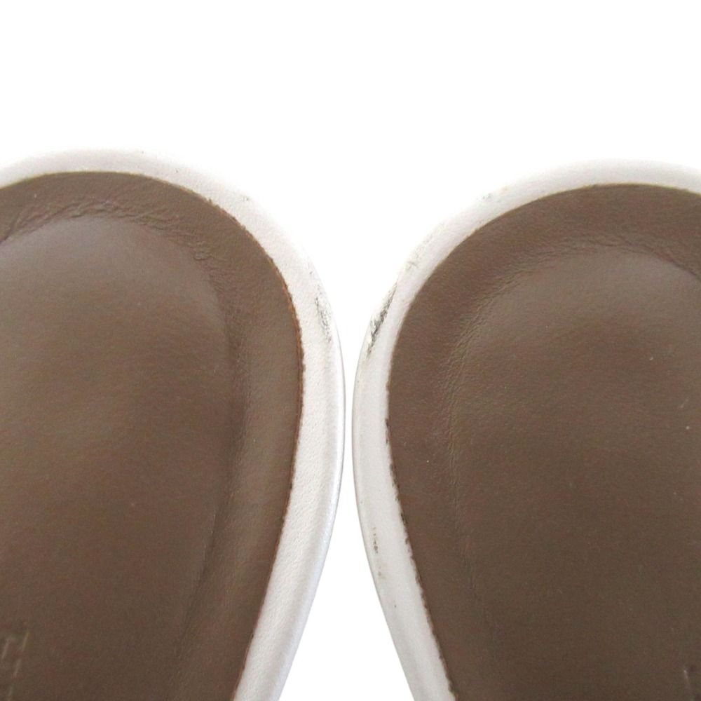 Hermes Oasis Motif Leather Sandals 38 White — view 8