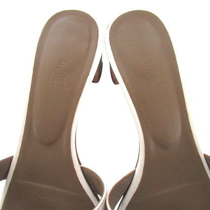 Hermes Oasis Motif Leather Sandals 38 White — view 7