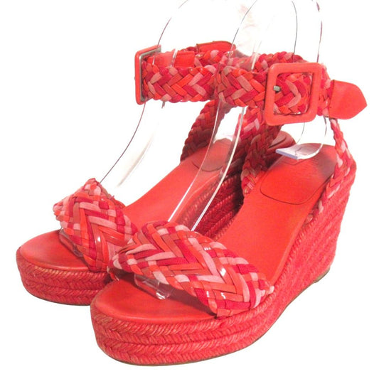 Hermes Braided Leather Ankle Strap Espadrille Sandals