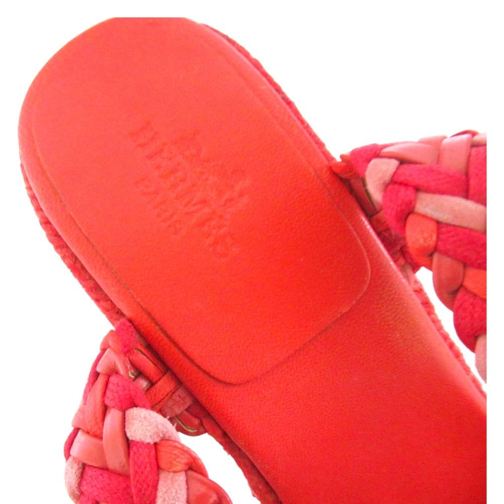 Hermes Braided Leather Ankle Strap Espadrille Sandals — view 7