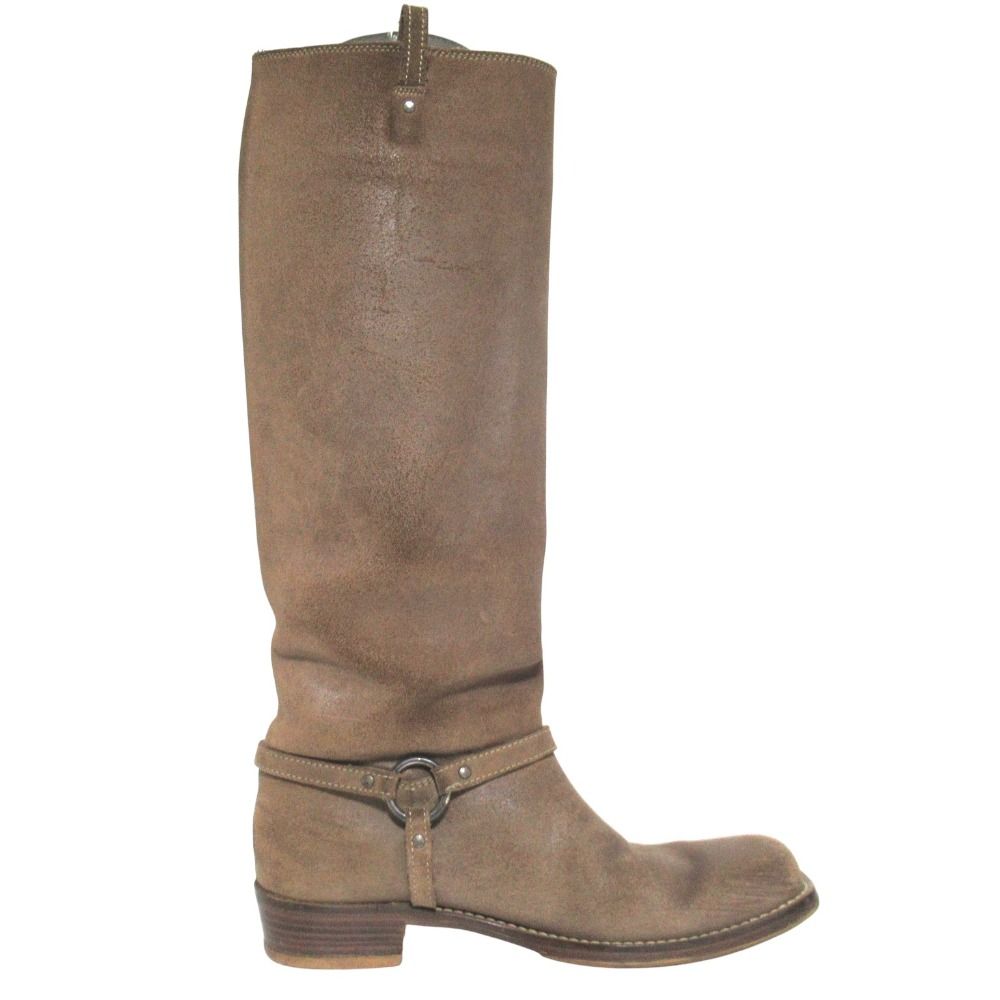 Bottega Veneta Suede Leather Long Boots 37 Brown Beige — view 3