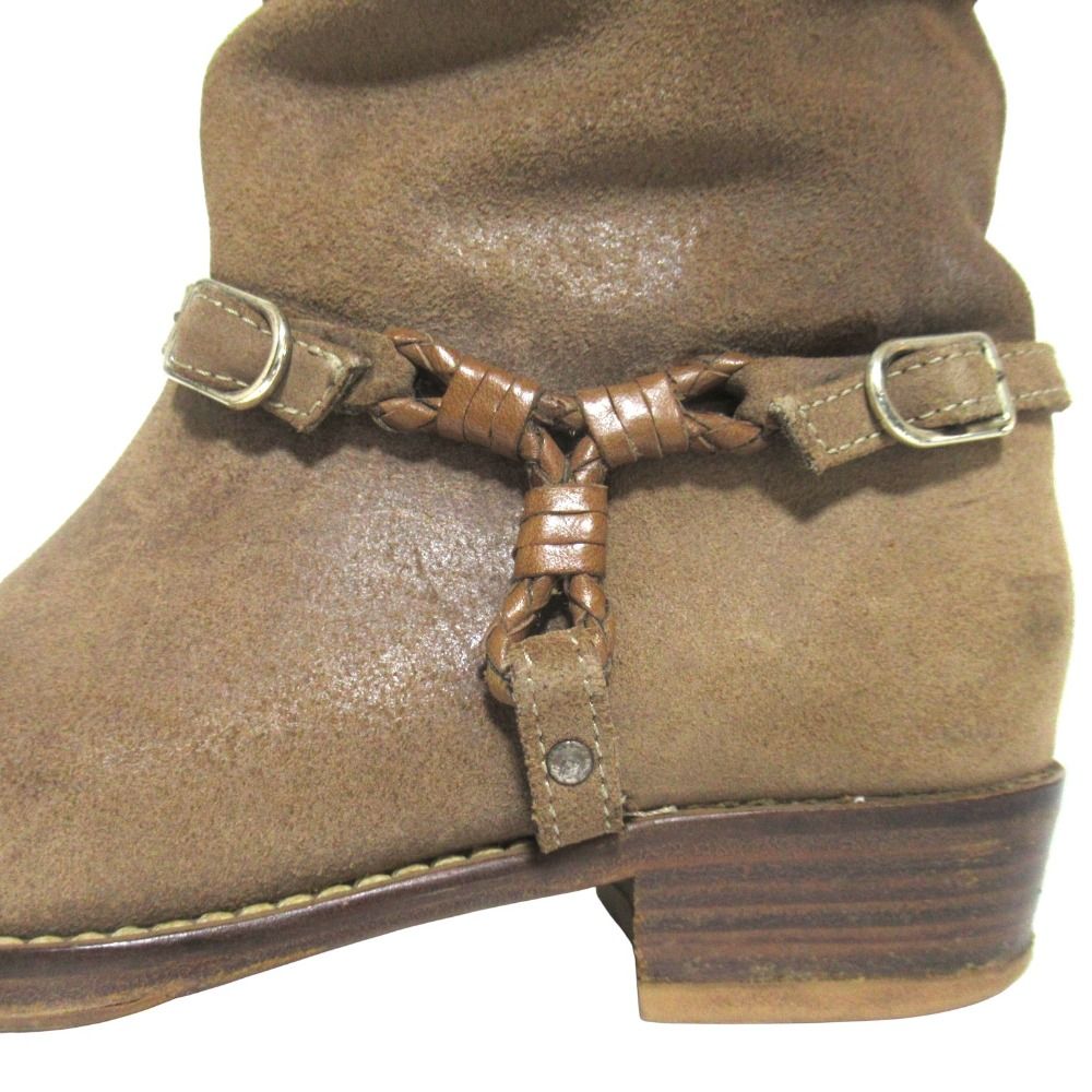 Bottega Veneta Suede Leather Long Boots 37 Brown Beige — view 6