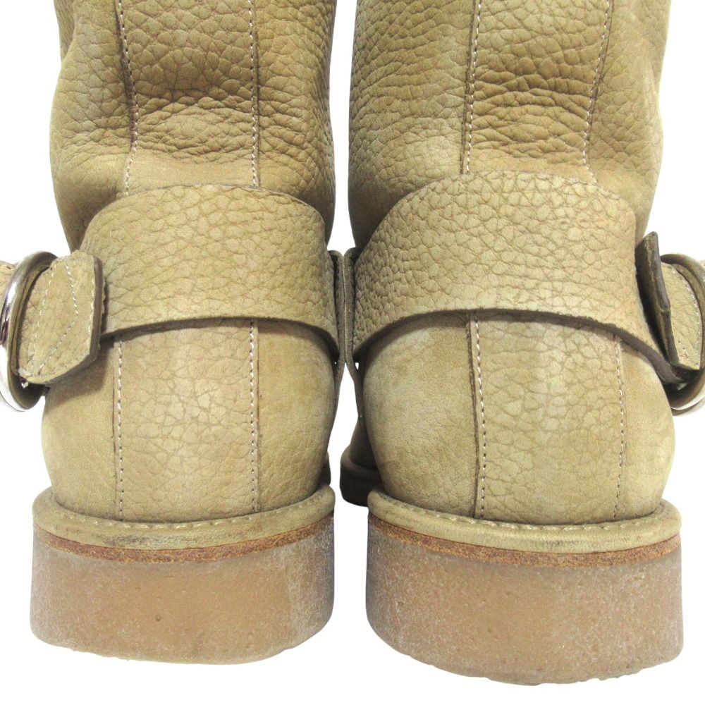 Louis Vuitton LV Logo Ring Leather Engineer Boots 8 Sand Beige