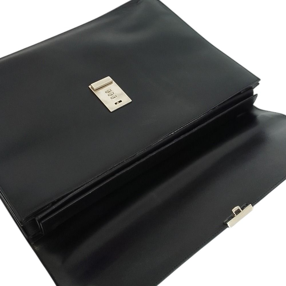 Prada Saffiano Leather Briefcase Business Black — view 6