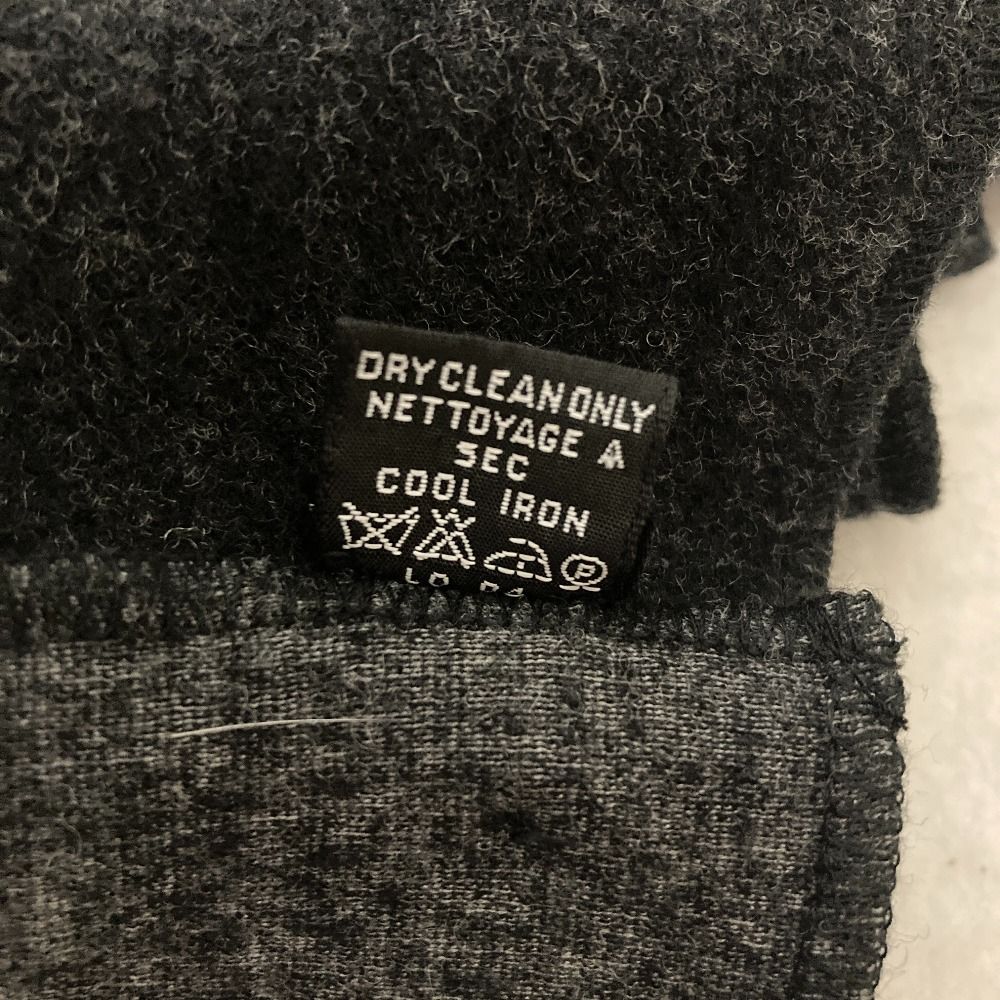 Chanel Silk Knit CC Logo Large Shawl Scarf Charcoal Gray — view 5