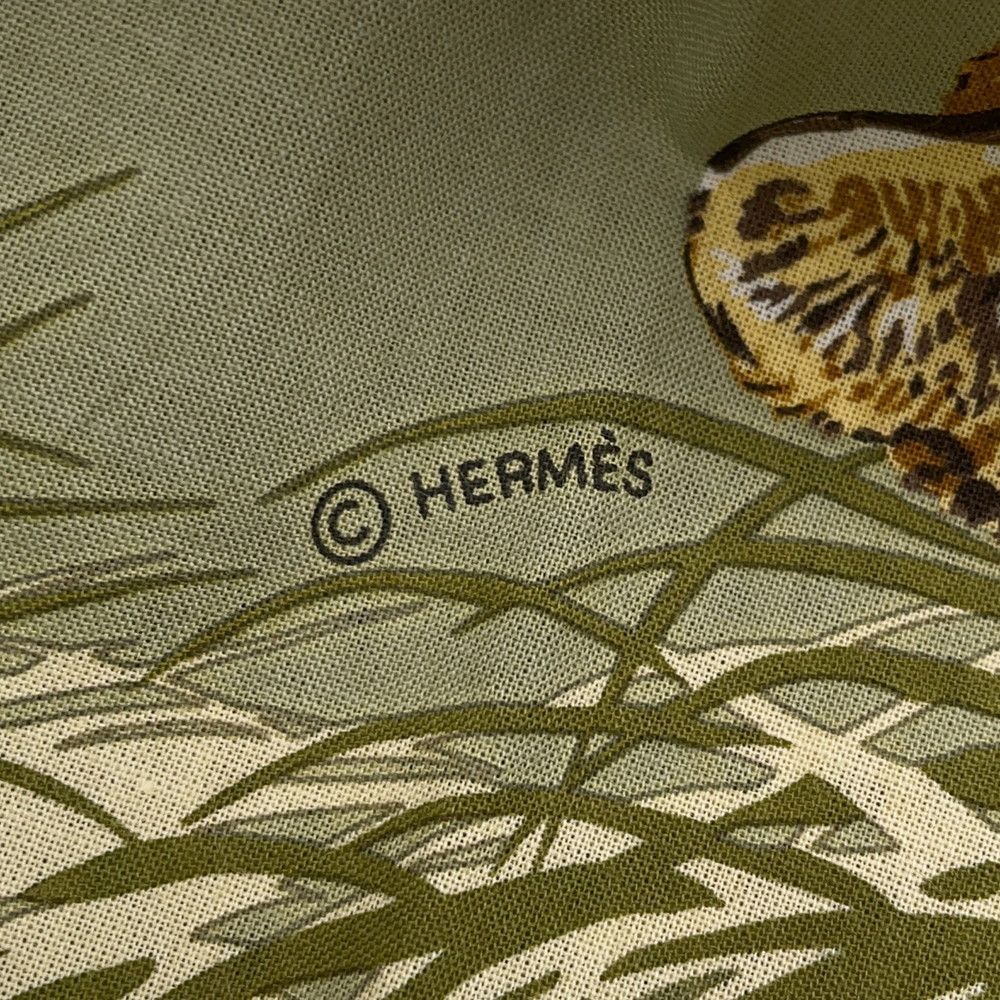 Hermes Scarf Carre 80 Cheetah Guepards Cotton — view 4