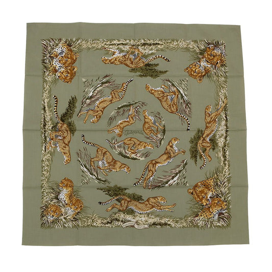 Hermes Scarf Carre 80 Cheetah Guepards Cotton