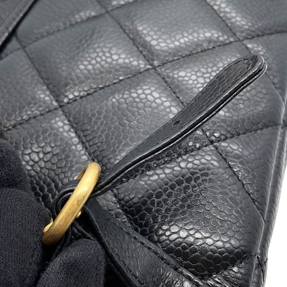 Chanel Backpack Quilted CC Logo Caviar Leather Black — view 9