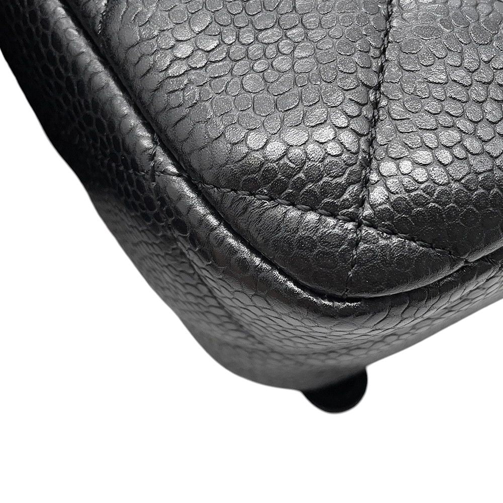 Chanel Backpack Quilted CC Logo Caviar Leather Black — view 7