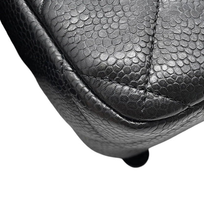 Chanel Backpack Quilted CC Logo Caviar Leather Black — view 7