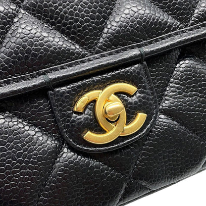 Chanel Backpack Quilted CC Logo Caviar Leather Black — view 6