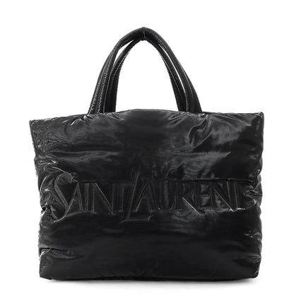Saint Laurent Paris Tote Logo Silk Tech Canvas Black