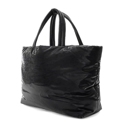 Saint Laurent Paris Tote Logo Silk Tech Canvas Black — view 2