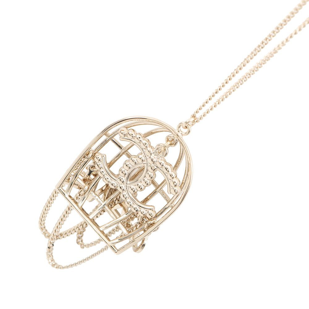 Chanel Necklace Birdcage Logo CC Rhinestone 20 — view 3