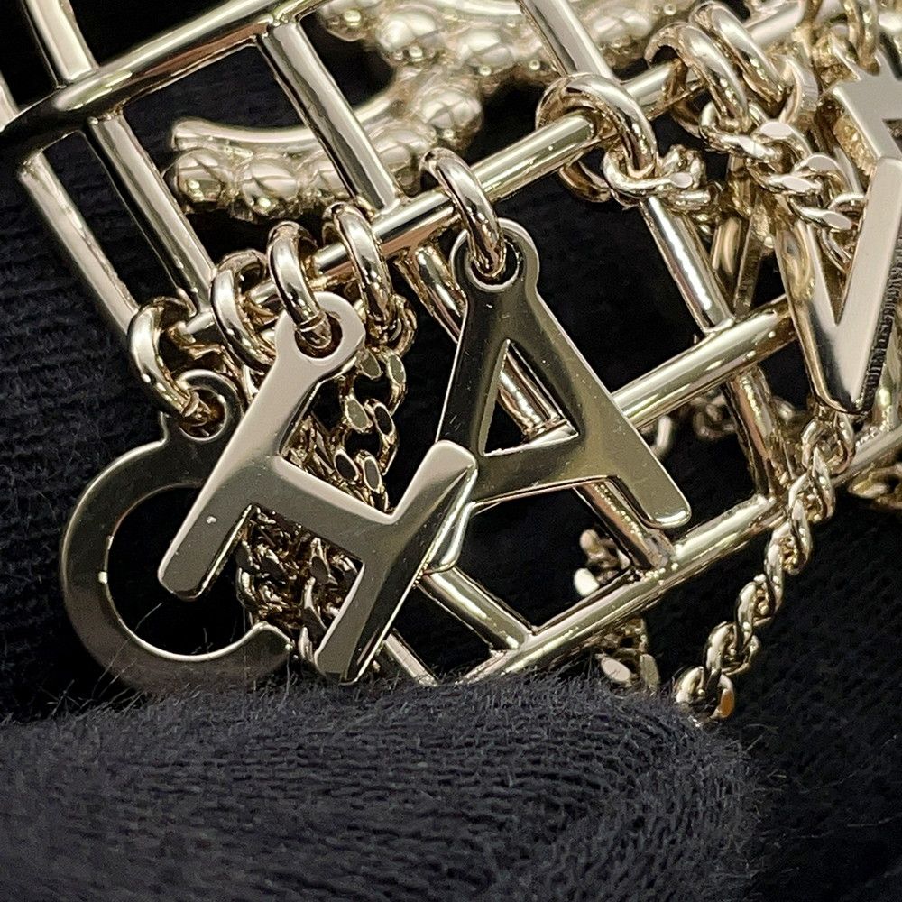 Chanel Necklace Birdcage Logo CC Rhinestone 20 — view 6