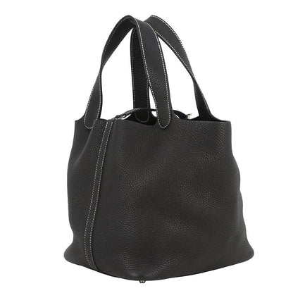 Hermes Handbag Picotin Lock Black Silver Taurillon Clemence — view 2