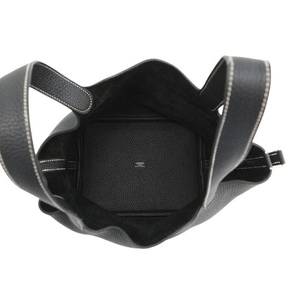 Hermes Handbag Picotin Lock Black Silver Taurillon Clemence — view 5
