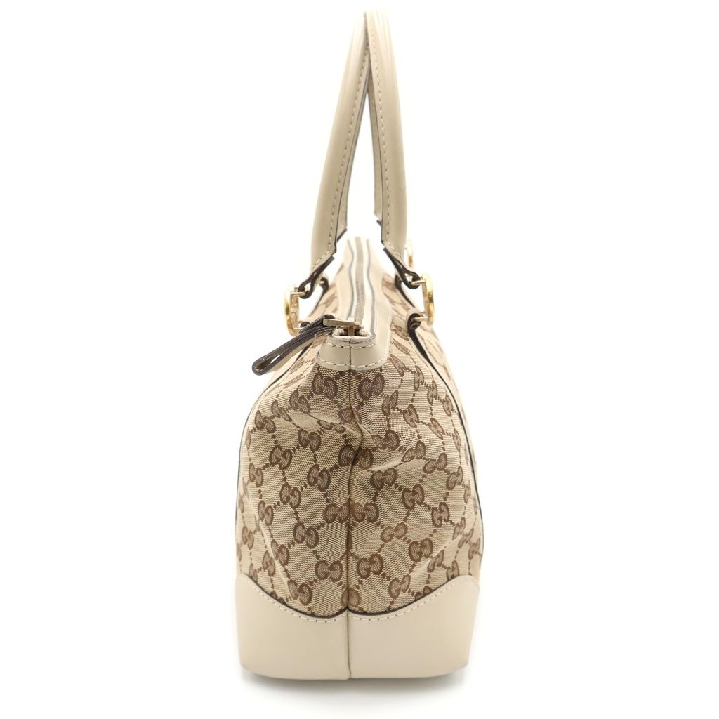Gucci GG Canvas Brea Tote White Beige Gold — view 3