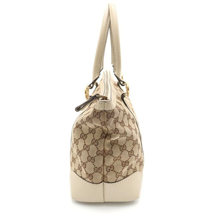 Gucci GG Canvas Brea Tote White Beige Gold — view 3