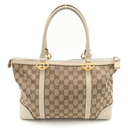 Gucci GG Canvas Brea Tote White Beige Gold — view 2