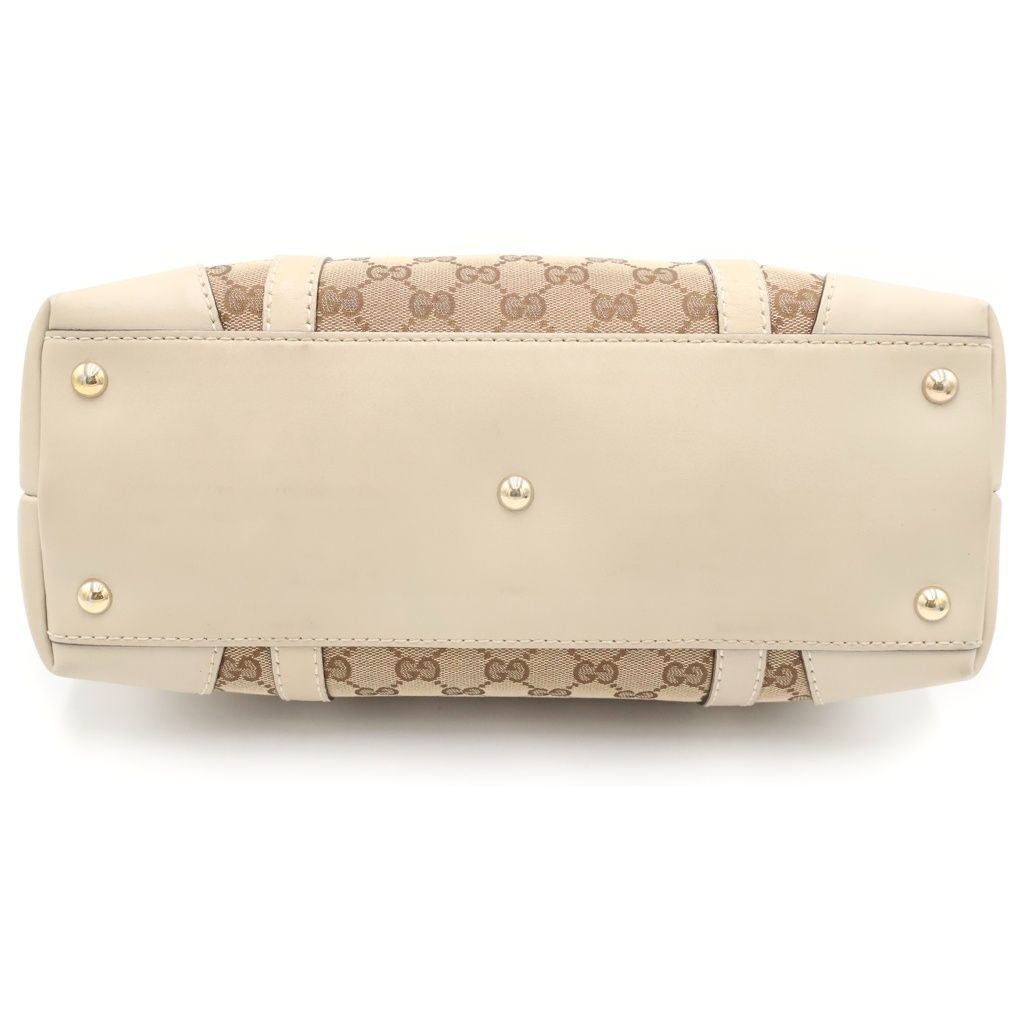 Gucci GG Canvas Brea Tote White Beige Gold — view 4