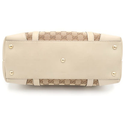 Gucci GG Canvas Brea Tote White Beige Gold — view 4