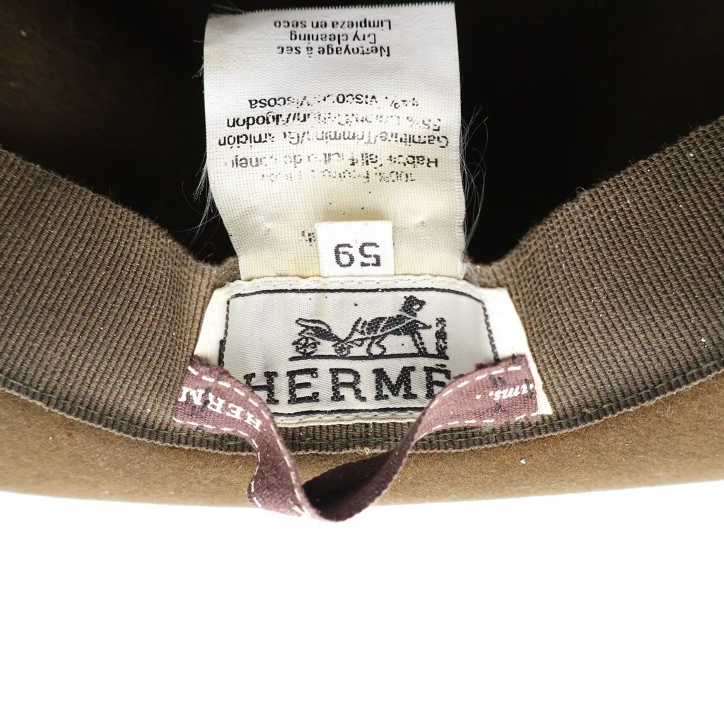 Hermes Logo Wool Felt Hat Olive — view 7