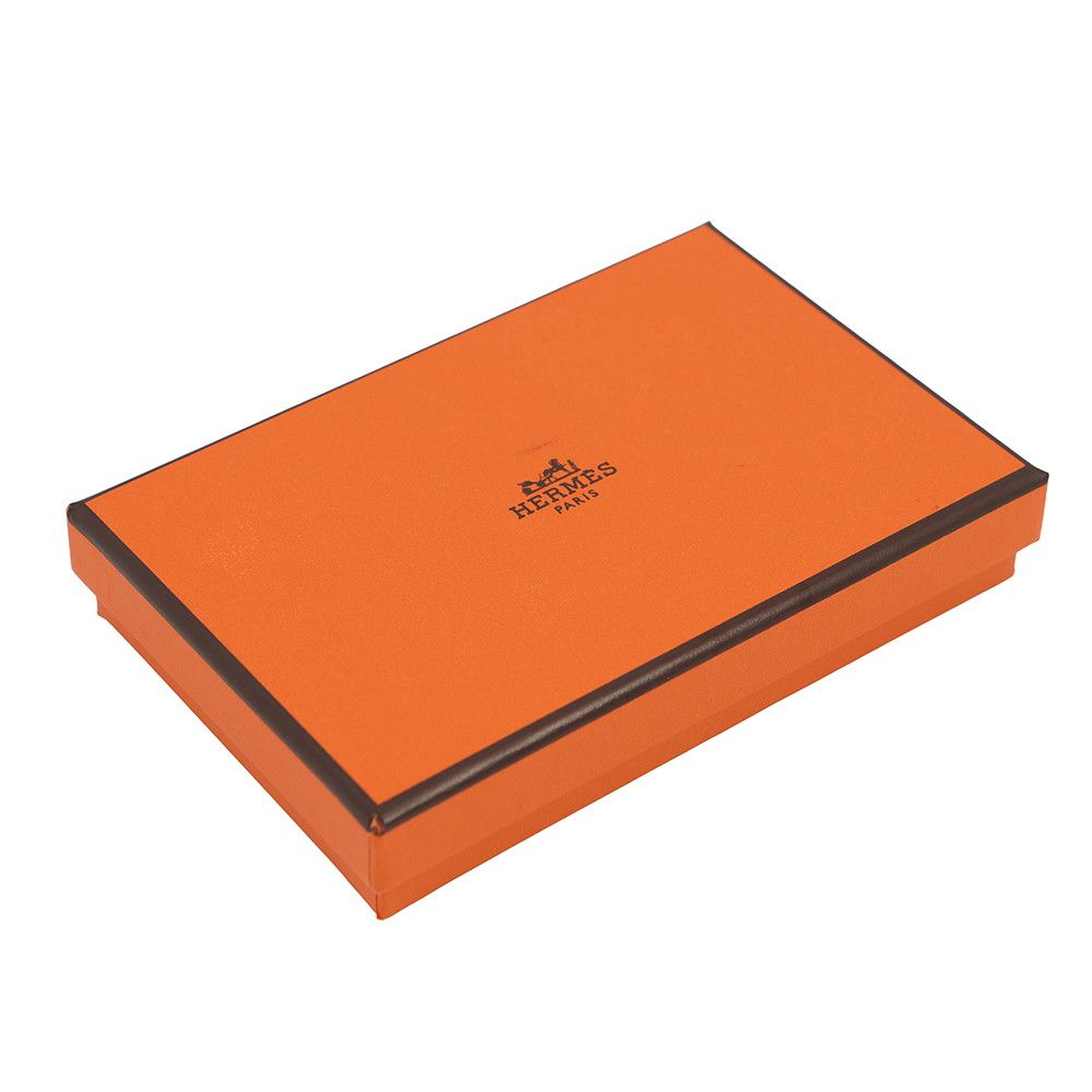 Hermes Card Case Calvi Etoupe Silver Epsom Business Holder — view 8