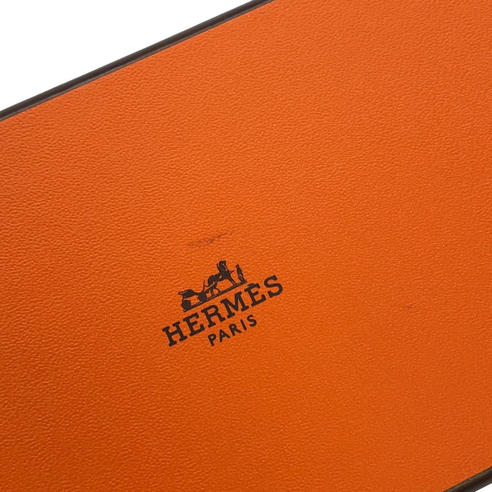 Hermes Card Case Calvi Etoupe Silver Epsom Business Holder — view 6