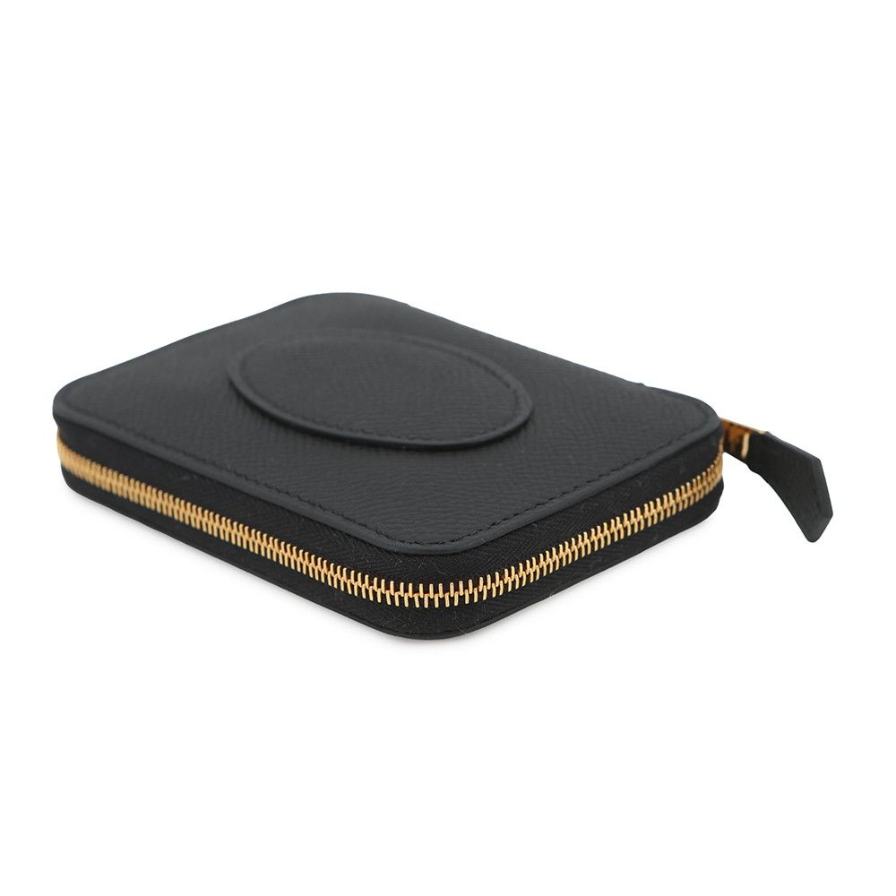 Hermes Coin Case Macaron Compact Black Gold Epsom Shoulder — view 2