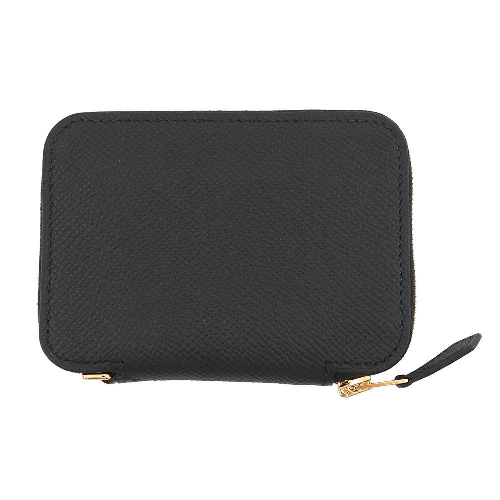 Hermes Coin Case Macaron Compact Black Gold Epsom Shoulder — view 3