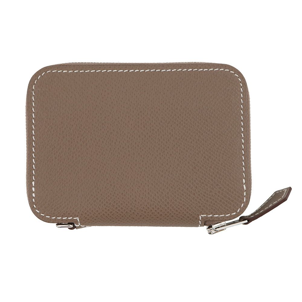 Hermes Coin Case Macaron Compact Etoupe Silver Epsom — view 3