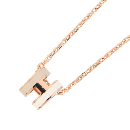 Hermes Necklace Mini Pop Lo Cover le White Brown Glace Pink Gold