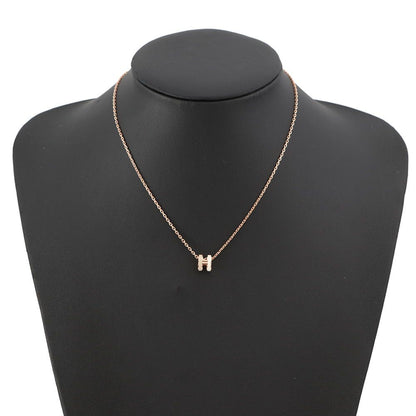 Hermes Necklace Mini Pop Lo Cover le White Brown Glace Pink Gold — view 4