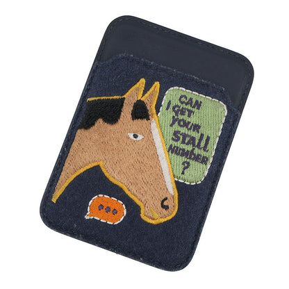 Hermes Card Case Magsafe Eman Shawl Number Blue Navy Multicolor Swift Felt