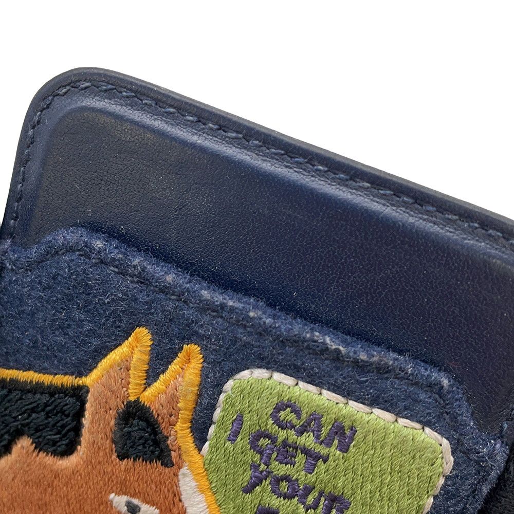 Hermes Card Case Magsafe Eman Shawl Number Blue Navy Multicolor Swift Felt — view 4