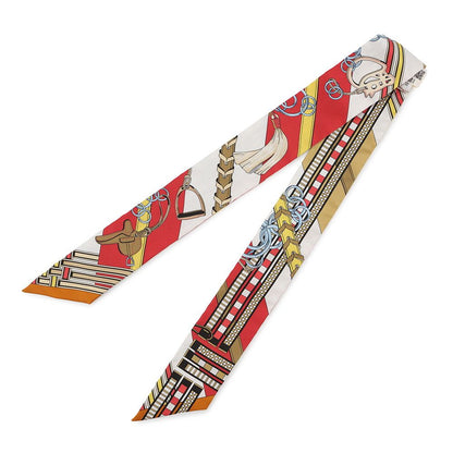 Hermes Scarf Twill Brides and Charm Et Gray Silk — view 2