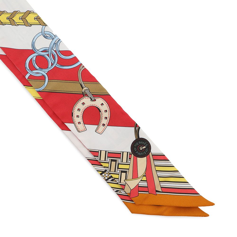 Hermes Scarf Twill Brides and Charm Et Gray Silk — view 4